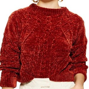 Topshop Cropped Rusty Cable Sweater NWT